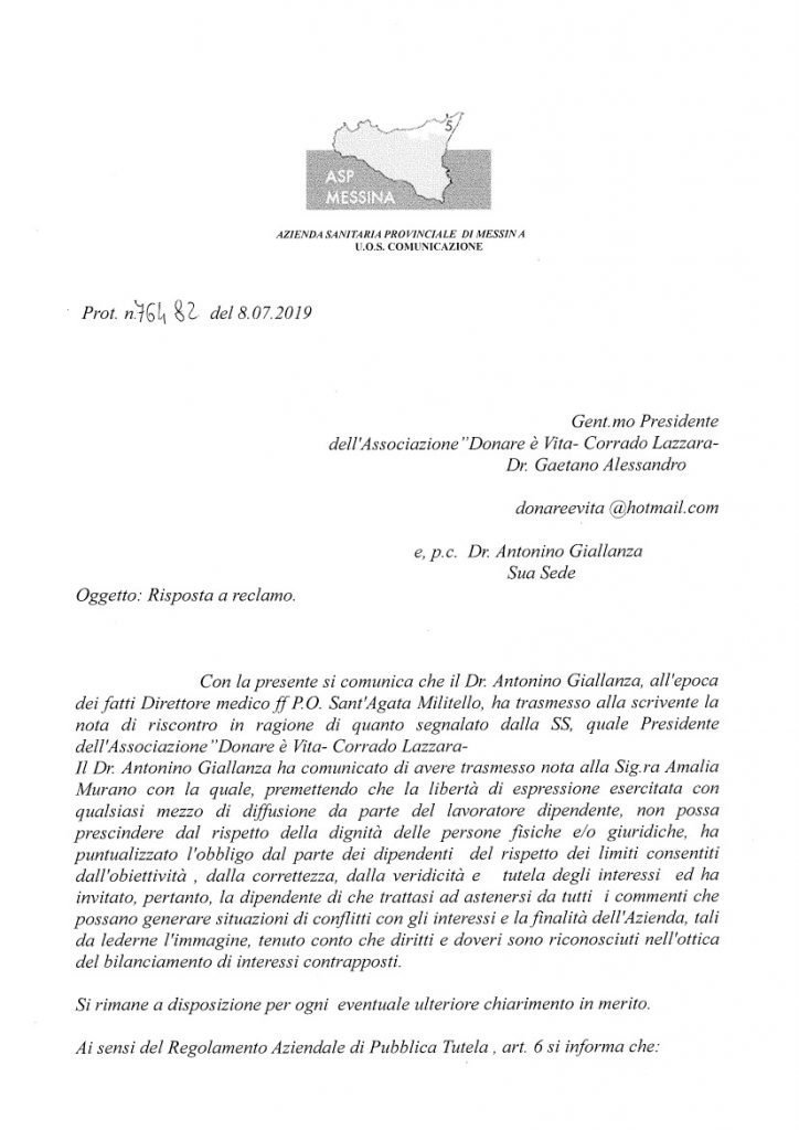 L'associazione "Donare è vita" e lo strano caso dell'infermiera che si firma "Angelo della morte" 3 reclamo 0