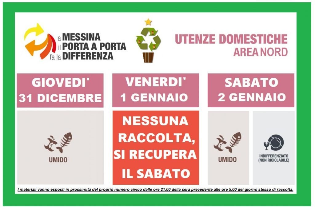 Calendario rifiuti festività di fine anno: Messinaservizi comunica variazioni. 2 IMG 20201230 WA0019