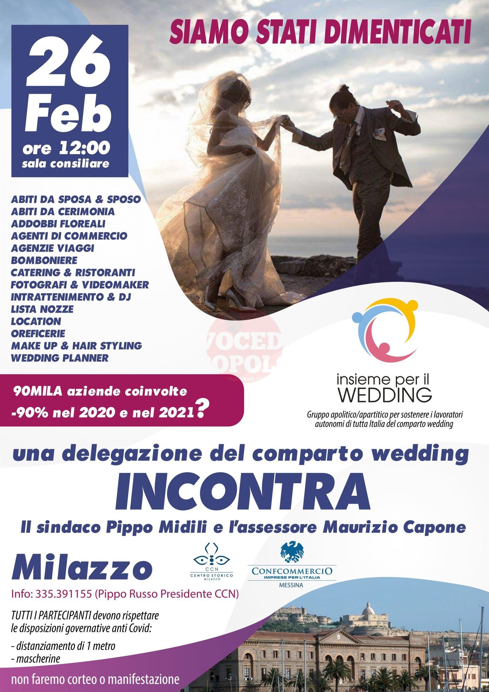 Anche a Milazzo il 28 febbraio il WEDDING manifesta a sostegno del settore 2 MANIFESTO MILAZZO scaled