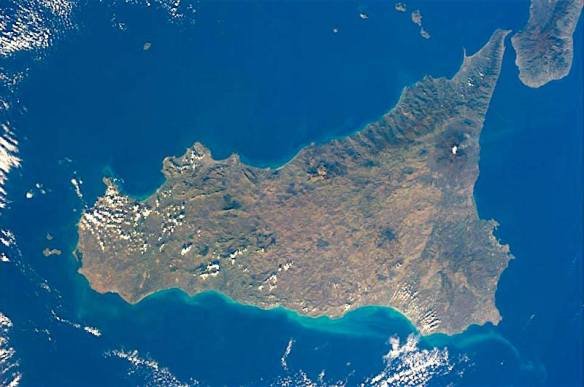 sicilia vista dal satellite voce di Sicilia